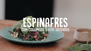 Espinafres com Cogumelos e Feta Salteados